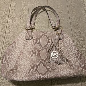 Michael Kors Leather  Snake Print Handbag